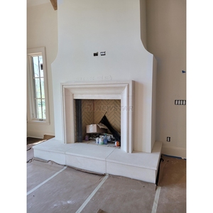 Newstar Simple Modern Design Hand Carved Interior Home Decoration Beige Color White Limestone <strong>Fireplace</strong> <strong>Mantle</strong> - Product Image 5