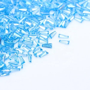 Prezzo all'ingrosso di fabbrica taglio trapezoidale acquamarina pietre sintetiche sciolte CZ impostazione cera zirconia cubica blu per alte temperature - Product Image 2