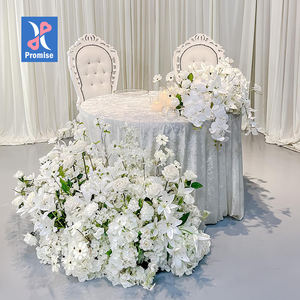 Düğün masa dekorasyon için beyaz özelleştirilmiş çiçek koşucu yapay çiçek koşucu söz - Product Image 1