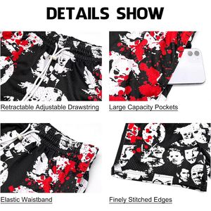 Pantalones Cortos Deportivos Personalizados para Hombre con Estampado Gráfico, 100% Poliéster, Transpirables, con Bolsillos, Cordón Ajustable, Casuales de Verano - Product Image 2