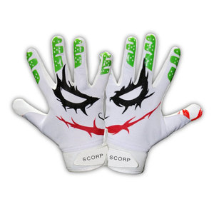 Gants de football américain pour receveur, paume adhérente, design Joker, gants de football personnalisés, impression par sublimation, dos de la main, vente en gros - Product Image 2