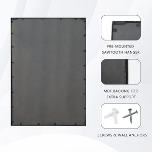 Miroir de salle de bain à cadre en métal noir antique, miroir mural rectangulaire de 24 "x 36", miroirs décoratifs pour décoration murale, salon, chambre à coucher - Product Image 1