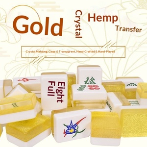 Fichas de Mahjong Americanas de Acrílico, Tamaño Grande, Acabado Manual, Marca Gold, Empaque en Caja de Madera, Venta al por Mayor de Fábrica para el Hogar - Product Image 1