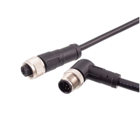 Connecteur de capteur M12 mâle-femelle pour connexion industrielle, 4, 5, 6, 8, 12, 17 broches, PVC, PUR, droit ou coudé, pour applications automobiles, robotiques, avec gaine ABS