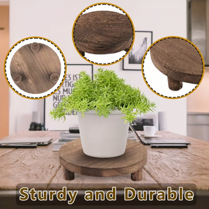 Supporto Versatile Moderno in Legno a Treppiede per Fiori, Bonsai, Piante, Base per Sgabello, Vassoio, Decorazione per Casa, <span class=keywords><strong>Cucina</strong></span>, Bagno, Scaffale Portaoggetti Facile da Montare - Product Image 5