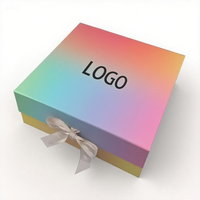 Boîte cadeau haut de gamme personnalisable pliable avec aimants, logo ruban gaufré, pelliculage mat pour accessoires de mode