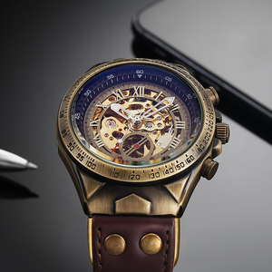 SHENHUA 9869 di lusso <span class=keywords><strong>automatico</strong></span> meccanico da uomo <span class=keywords><strong>orologio</strong></span> da polso in <span class=keywords><strong>pelle</strong></span> Aanlog Display moda Casual Business Watch per gli uomini riloj - Product Image 5