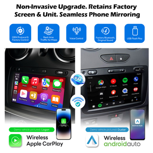 Kit de rétrofit sans fil <span class=keywords><strong>Apple</strong></span> <span class=keywords><strong>CarPlay</strong></span> pour autoradio tout-en-un <span class=keywords><strong>Renault</strong></span> RD2 pour Dacia Duster 2012-2019 avec écran d'origine 7 pouces - Product Image 3