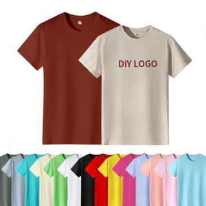 2024 High Quality Heavy <b>Weight</b> Plain Oversized Tshirt Colorful Embroidery Cotton Unisex Heavyweight T-shirt - Product Image 2