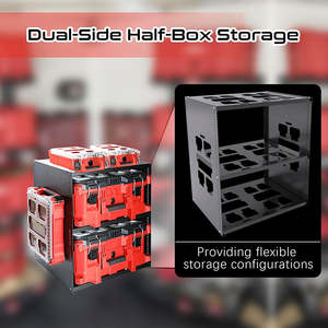 JH-Mech 헤비듀티 스틸 팩아웃 마운팅 선반 조절 가능 3단 공구 보관 랙 고하중 용량 금속 팩아웃 선반 - Product Image 2