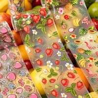 10 Rolls 4*100 cm Zomer Gemengde Fruit Bloemen Nail Transfer Folie Set Citroen Aardbei Watermeloen Nail Art DIY manicure Decals