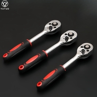 YUTUO 46 pièces 1/4 pouces adaptateur boîte à outils kit vélo moto vélo réparation boîte à outils manchon clé à cliquet douille noir ensemble