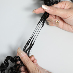 Extensions de cheveux humains 100% faites à la main, extensions de cheveux humains au crochet, extensions permanentes non traitées pour femmes, couleur naturelle, peuvent être teintes - Product Image 3
