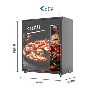 Máquina automática de venda automática de pizza para restaurantes, design popular, máquina de venda automática de pizza para comida quente