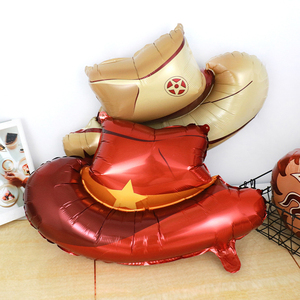 카우보이 테마 메탈릭 포일 풍선 - 말 모양 모자 부츠 디자인 파티 장식, 어머니의 날 및 졸업 축하용 - Product Image 5