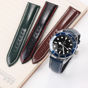 Full Grain a sgancio rapido Japan Shell Cordovan vera pelle cinturino orologio 18 19 20 21 22mm nuovo giubileo cinturino in vera pelle - Product Image 3