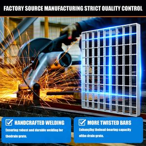 <span class=keywords><strong>Plaque</strong></span> de grille industrielle en <span class=keywords><strong>acier</strong></span> <span class=keywords><strong>galvanisé</strong></span> à haute résistance pour toiture de bâtiment, entrepôt, composée d'une grille de drainage - Product Image 3