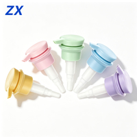 Pompe en plastique PP écologique ZAH, tête de pompe anti-fuite avec sécurité enfant, 28 mm pour bouteilles, couleur personnalisée, pompe pour produits de toilette, pour shampoing