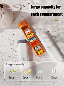 Blanc 7 jours pilulier hebdomadaire tablette conteneur portable en plastique 7 compartiments boîtes à pilules voyage étui à pilules - Product Image 3