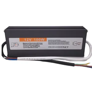 Tahan Air IP68 untuk 24V 8.3a LED Driver Power Transformer Slim Switching Power Supply 12V 100W