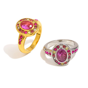 Anillos de Moda Vintage, Anillos Apilables de Lujo con Corazón Grueso, Iniciales y Piedra de Nacimiento, de Acero Inoxidable, Estilo Gótico para Mujer - Product Image 5