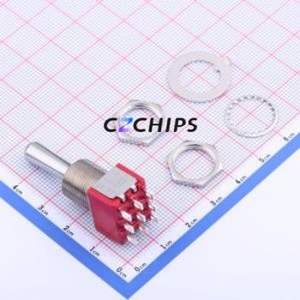 7307TCWZQE Toggle Switch Through hole Component (THT) Switch 3-Pole Double Throw 120V 28V Cylindrical Knob - Product Image 1