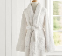 Peignoir en polaire Sherpa, style uni luxueux et confortable, en microfibre pelucheuse, peignoir pour couple