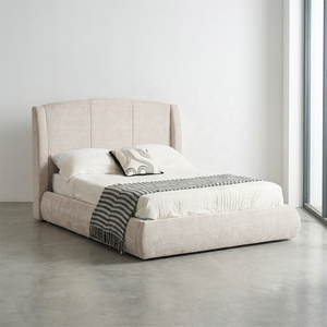 <span class=keywords><strong>Lit</strong></span> plateforme Queen style italien avec tête <span class=keywords><strong>de</strong></span> <span class=keywords><strong>lit</strong></span> haute, revêtement <span class=keywords><strong>en</strong></span> tissu et surpiqûres verticales - Product Image 6