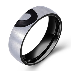 Stainless Steel Heart Shaped <b>Couple</b> <b>Rings</b> 6mm Pave Setting Engagement Jewelry for Women Men - Product Image 4
