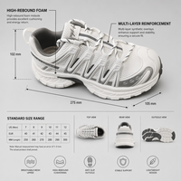 Sneakers Gorpcore à semelle épaisse, rehaussant de 6 cm, chaussures industrielles robustes, logo personnalisé