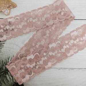 ริบบิ้นยางยืดลายลูกไม้ปิกอต ขอบหยัก สำหรับเย็บตกแต่ง สายรัด ชุดชั้นใน เสื้อผ้า โลโก้ HH4K ผ้ายืด/ไนลอน ลายดอกไม้ - Product Image 3