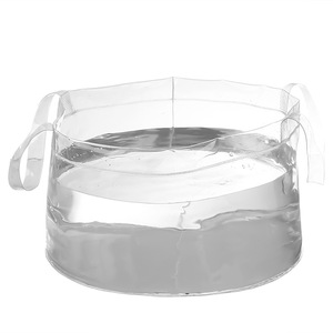 Lavabo plegable transparente de tamaño pequeño de Pvc portátil para acampar, picnics, lavabo, frutero, lavandería - Product Image 2