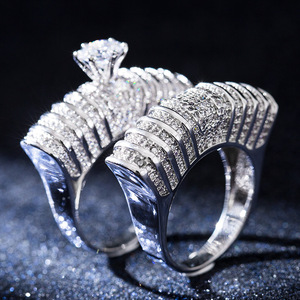 Set di Anelli di Lusso a Doppio Strato per Donne, Elegante Accessorio Traforato per Feste e Matrimoni, Idea Regalo - Product Image 6