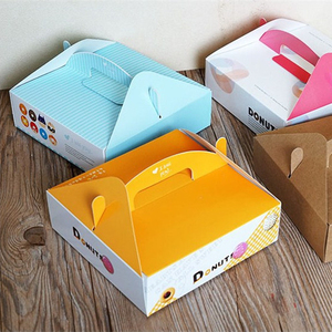 4-6 Dividers Donut Gift Box Decorative Cheesecake Moon Cake Cupcake Paper Box Wedding Favor Candy Box Food Grade Paper Folders