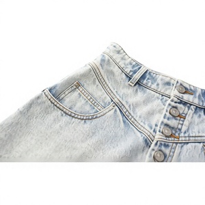 Shorts en jean personnalisés pour femmes, 100 % coton, coupe ajustée, légers, respirants, pour la gym, le yoga, le sport, l'été, vente en gros, faible MOQ, pas cher - Product Image 1