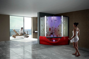 <span class=keywords><strong>Design</strong></span> <span class=keywords><strong>Bagno</strong></span> con Sauna, Cabina Doccia in Vetro, <span class=keywords><strong>Bagno</strong></span> Turco con Vasca Idromassaggio, Cabine Doccia - Product Image 3