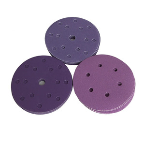 125 मिमी बैंगनी पॉलिएस्टर फिल्म सिरेमिक मध्यम कठोरता ओम हुक और लूप घर्षण डिस्क - Product Image 4