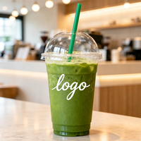 Gobelets en plastique jetables, logo personnalisé imprimé, gobelets transparents en PET pour café et bubble tea, 500 ml avec couvercles, gobelets de qualité alimentaire, grossiste
