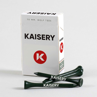 Lot en gros de tees de golf en bois à tige imprimée vert foncé, avec emballage en papier blanc, pour boîtes de cigarettes, destinés aux clubs