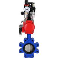 Katup Kupu-kupu DNOVA Besi Cor QT450 NBR DN50-150 16bar -10+90 ° C, Aktuator Pneumatik DA, Sakelar Batas, AFC2000