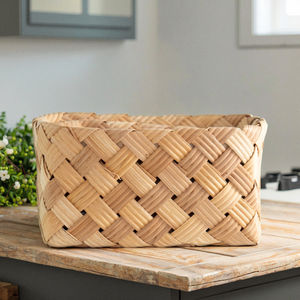 Cesto Portaoggetti Quadrato in Vimini Intrecciato di Alta Qualità Personalizzato Cesto Portaoggetti Portatile in Vimini - Product Image 5