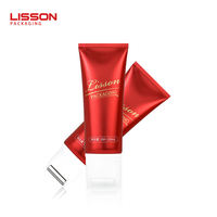 Cosmétique ovale personnalisé pour soins du visage, du corps, crème, lotion massage, tube plat souple à presser, emballage en métal, applicateur