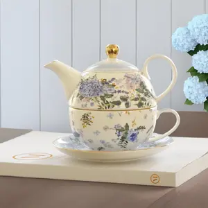 British Classic Afternoon Tea Set Ceramic Teapot For 1 Person Customize Logo And Design For Restaurants Cafes Home