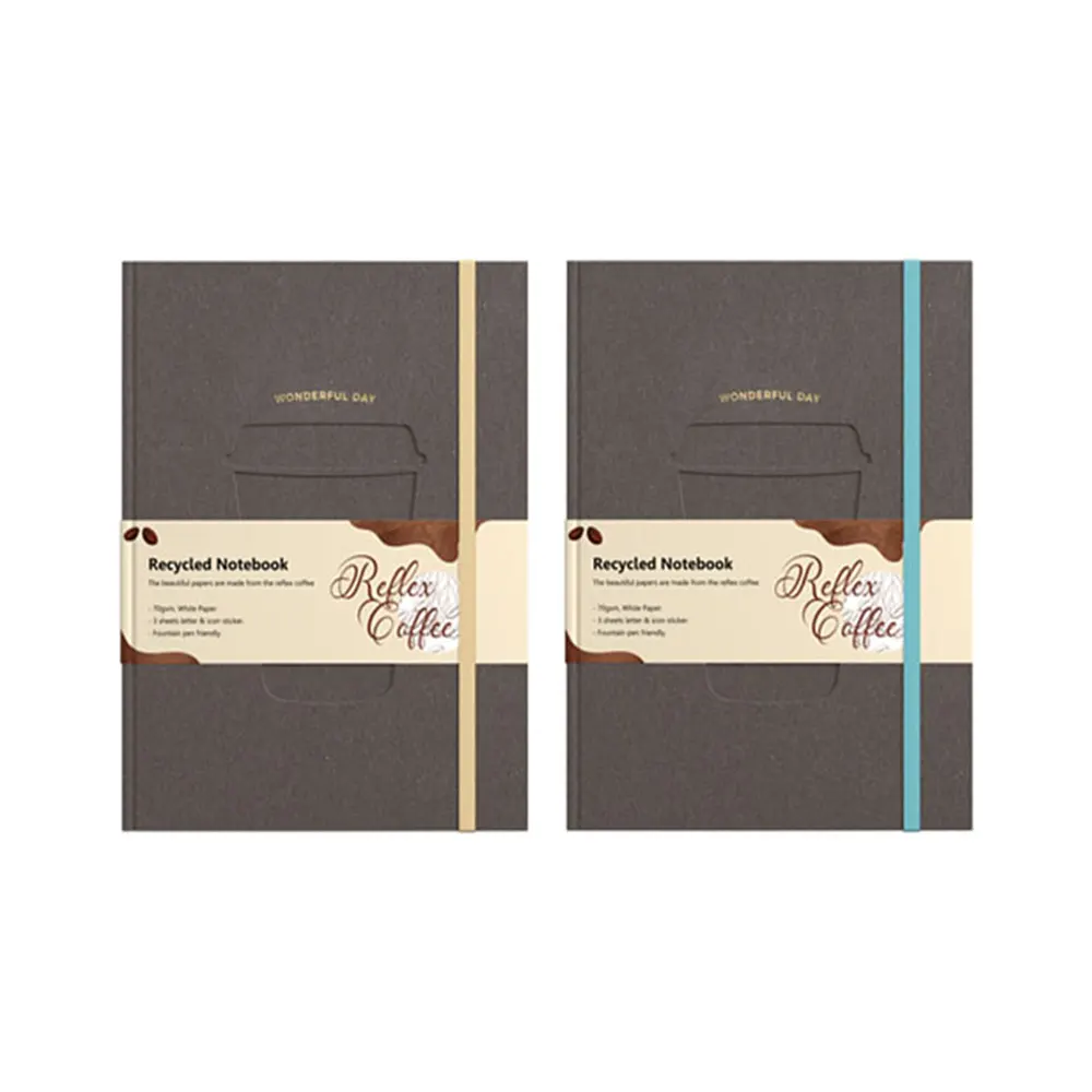 Ase-Papel de café de encuadernación, 2 hojas de cartón de sello caliente de 140g, 96 hojas de papel blanco de 70g, cuadernos personalizables