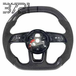 Volante de fibra de carbono 3721 Racing para Audi R8 RS3 RS4 A3 A4 B9 A5 A7 Q3 Q5 Q7, accesorios para volante de coche. - Product Image 1