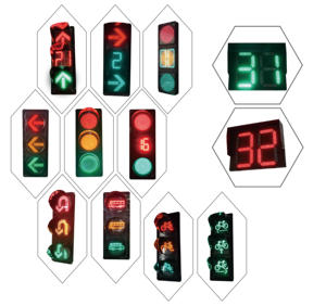 スクール赤十字信号ライト全画面100mm 3色 (レッドグリーンイエロー) <span class=keywords><strong>LED</strong></span>電球タイプShengxindaブランドクリアフィルムラミネート - Product Image 5