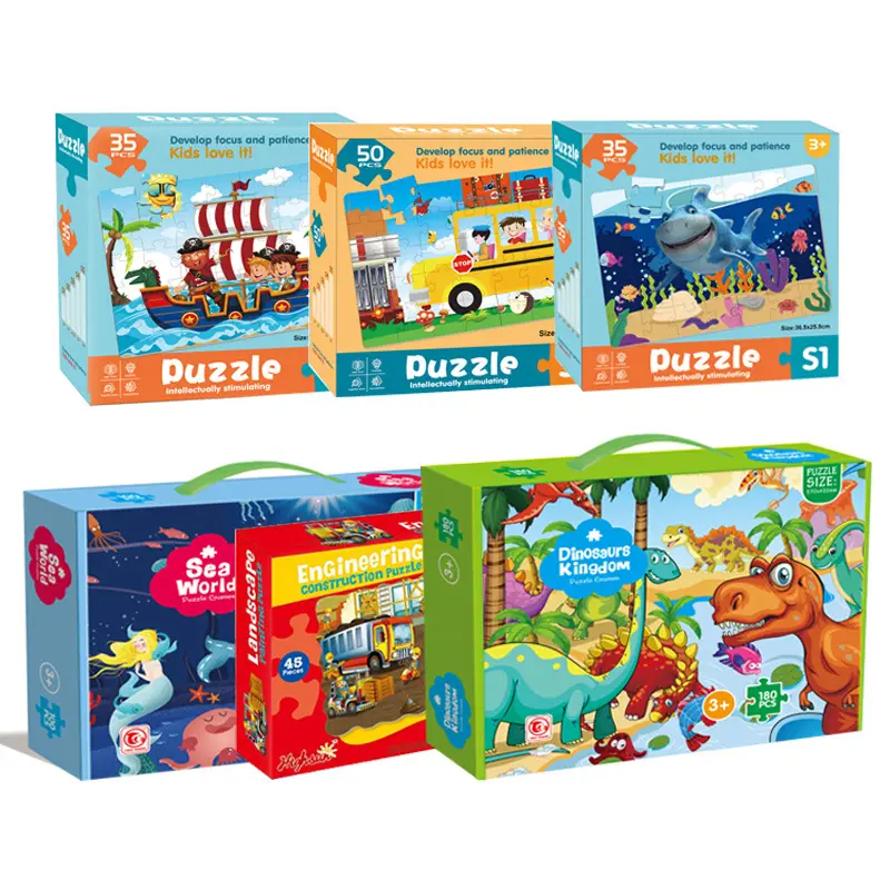New 35pcs/45pcs/50pcs Paper Puzzle Children's Jigsaw Puzzles 3+ Jigsaw Cross-border Hot Sale Educational Toys Hot Sale Jigsaw