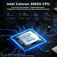 HelorPC 迷你无风扇电脑 Intel 3865U 处理器 8 I211AT 千兆网卡 32GB DDR4 2 USB 3.0 1 VGA 防火墙路由器 边缘计算