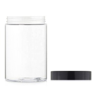 Pot de gel pour cheveux, récipient cosmétique en plastique avec couvercle noir, de 400ml, pour la crème du visage et les animaux de compagnie