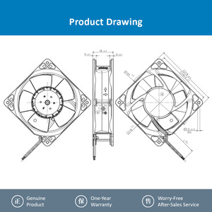 ebm-papst 4114N/2H8PU 24V 119×119×38mm DC Axial Cooling Fan for Industrial <b>Control</b> Cabinet Equipment - Product Image 4